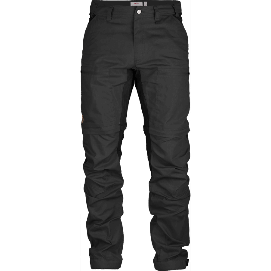 Pantaloni De Trekking Cu Fermoar Abisko Lite M Obișnuiți Fjällräven Gri închis/negru