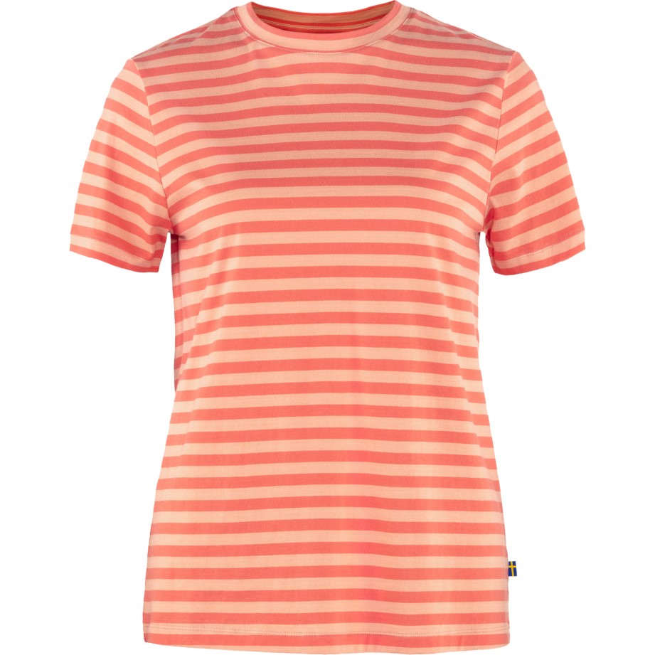 Tricou Cu Dungi De Artă Cu Bumbac, Câmpuri De Mac, Vulpe De Munte
