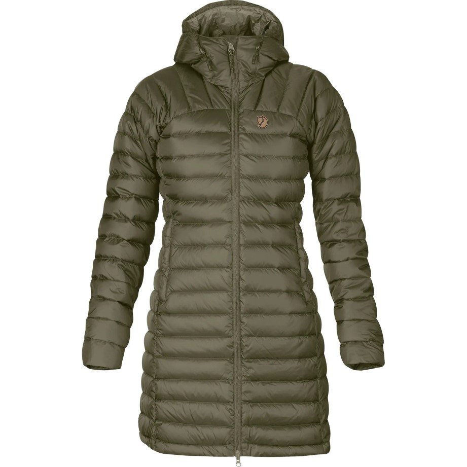 Parka Cu Fulgi De Zăpadă Cu Vulpe De Munte Verde Laur