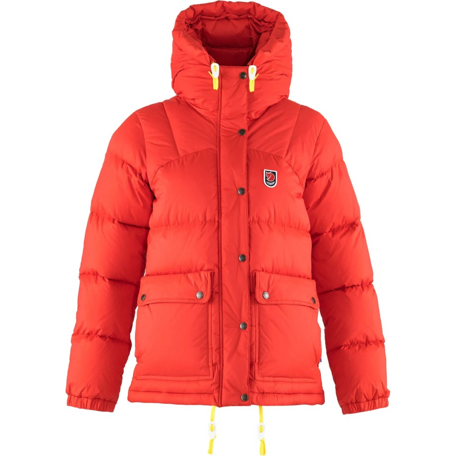 Geacă Roșie True Expedition Down Lite Cu Marca Mountain Fox