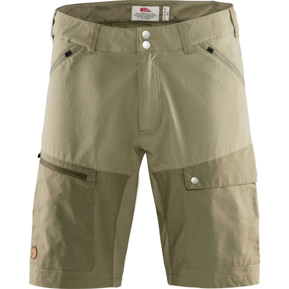 Pantaloni Scurți Abisko La Mijlocul Verii M Savana-light Olive Fjällräven