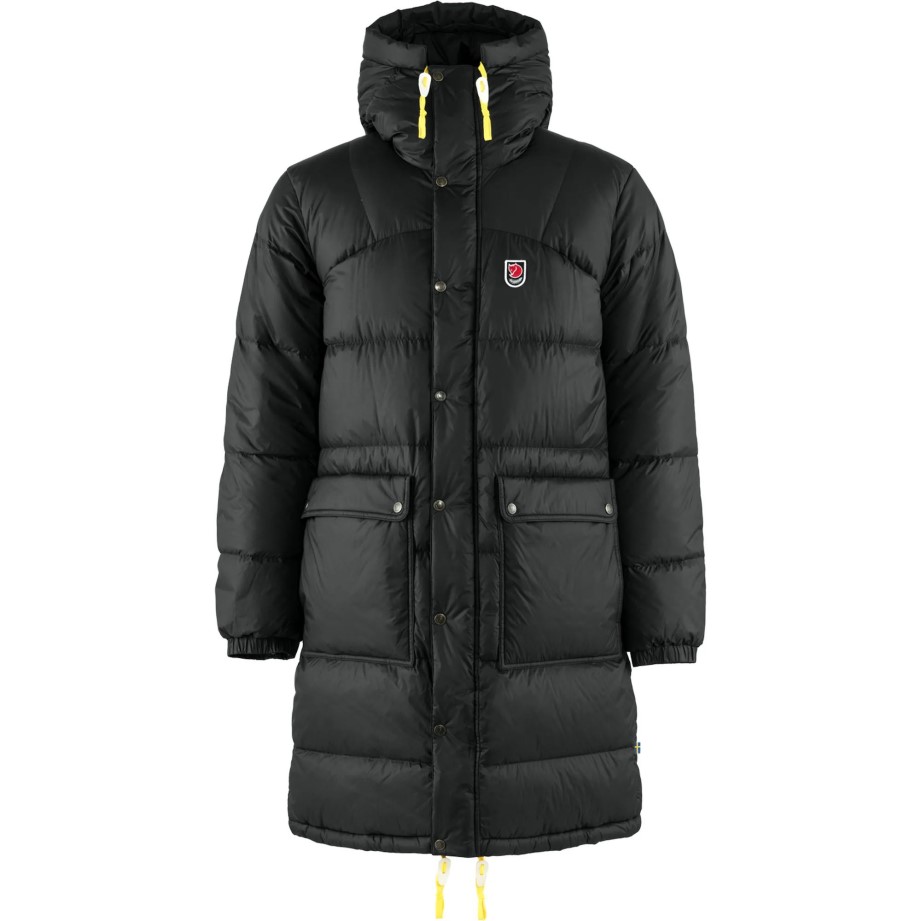 Parka Lungă De Expediție Neagră Cu Vulpe Arctică