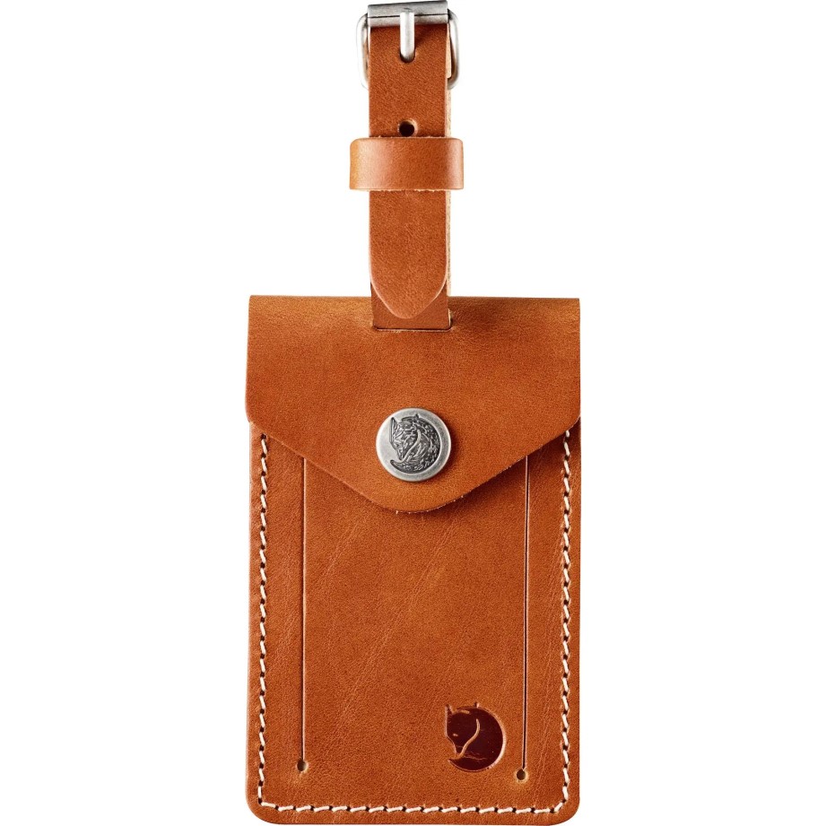 Etichetă De Bagaje Piele Cognac Munte Vulpe
