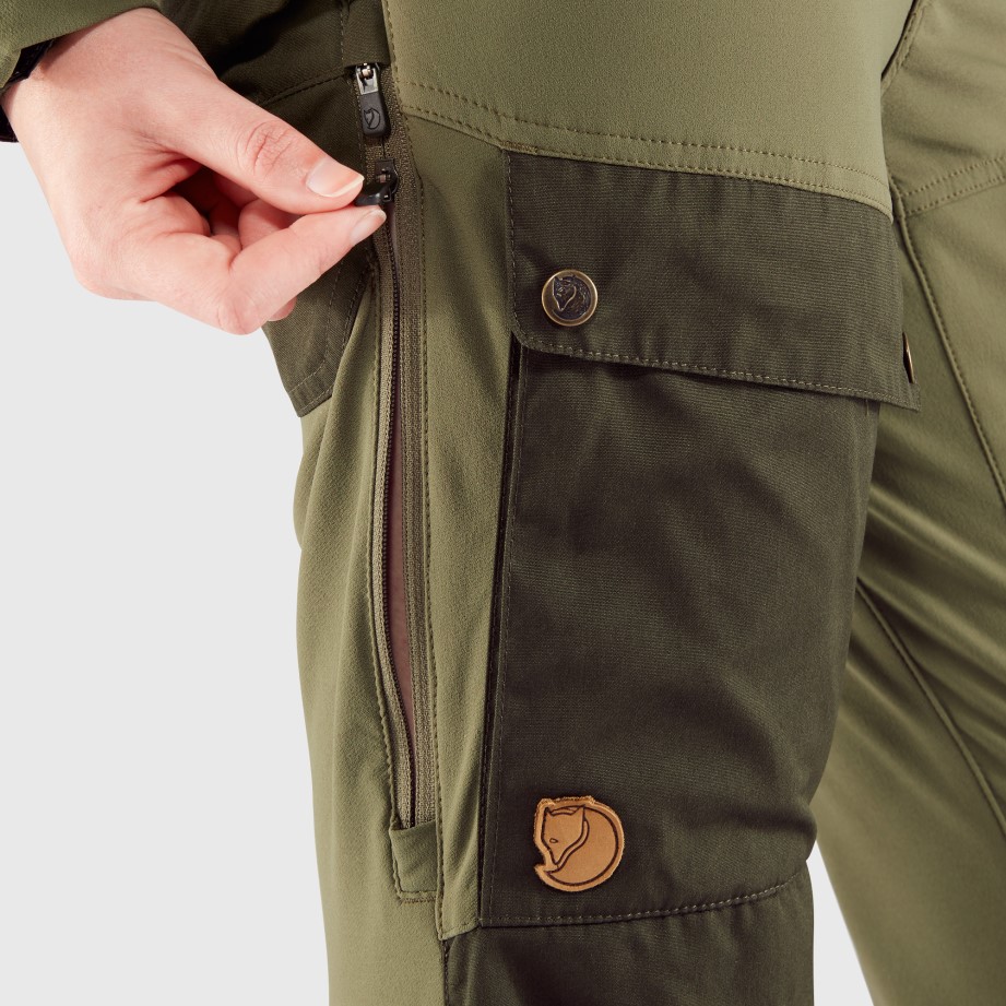 Pantaloni Fjällraven Keb W Reg Deep Forest-laurel Green