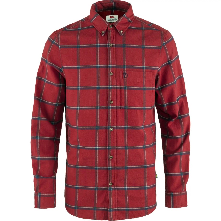 Fjällräven Stejar Roșu-bleumarin Övik Cămașă De Flanel Confort M