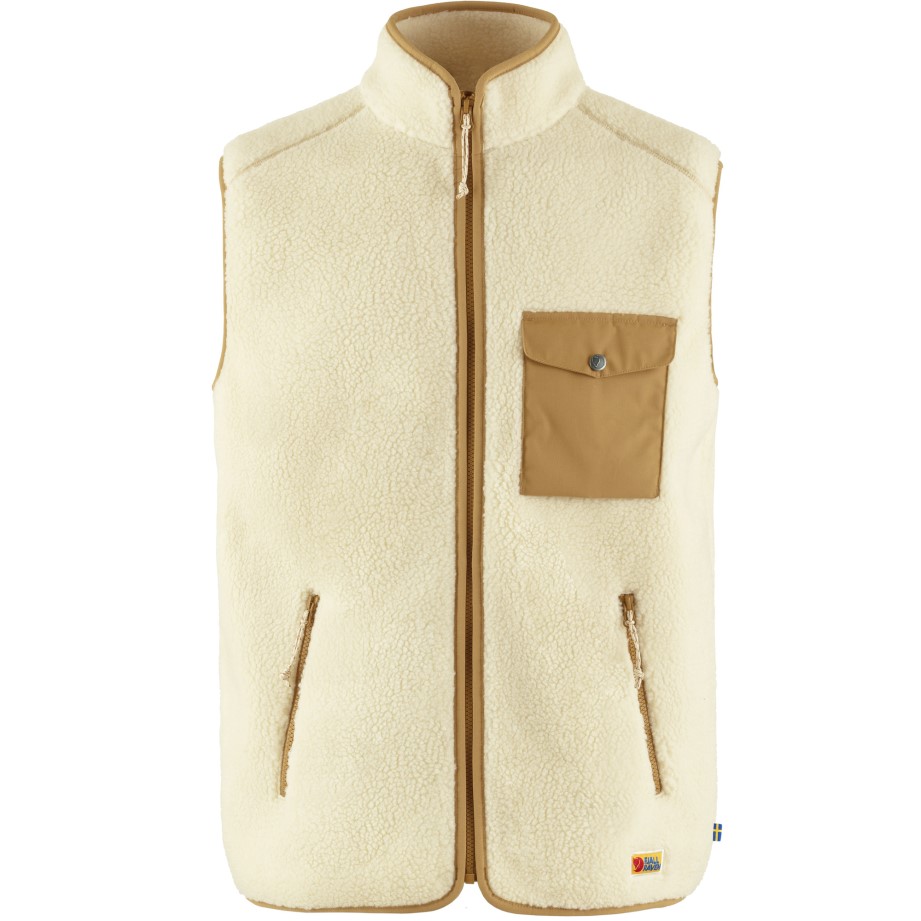 Cotidian Pile Fleece Vest M Fjällraven Creta Alb-hrișcă Maro