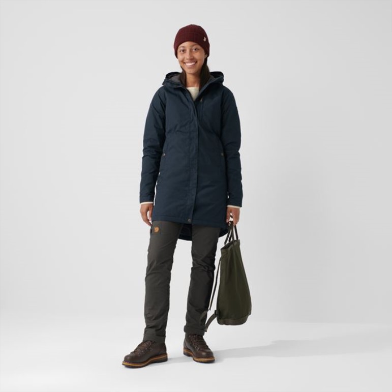 Parka Căptușită Fjällräven Kiruna Neagră W - Neagră