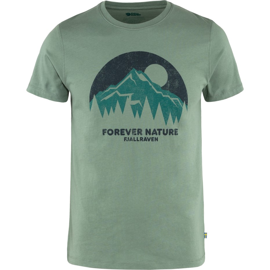 Tricou Natură Verde Patinat Cu Vulpe Arctică