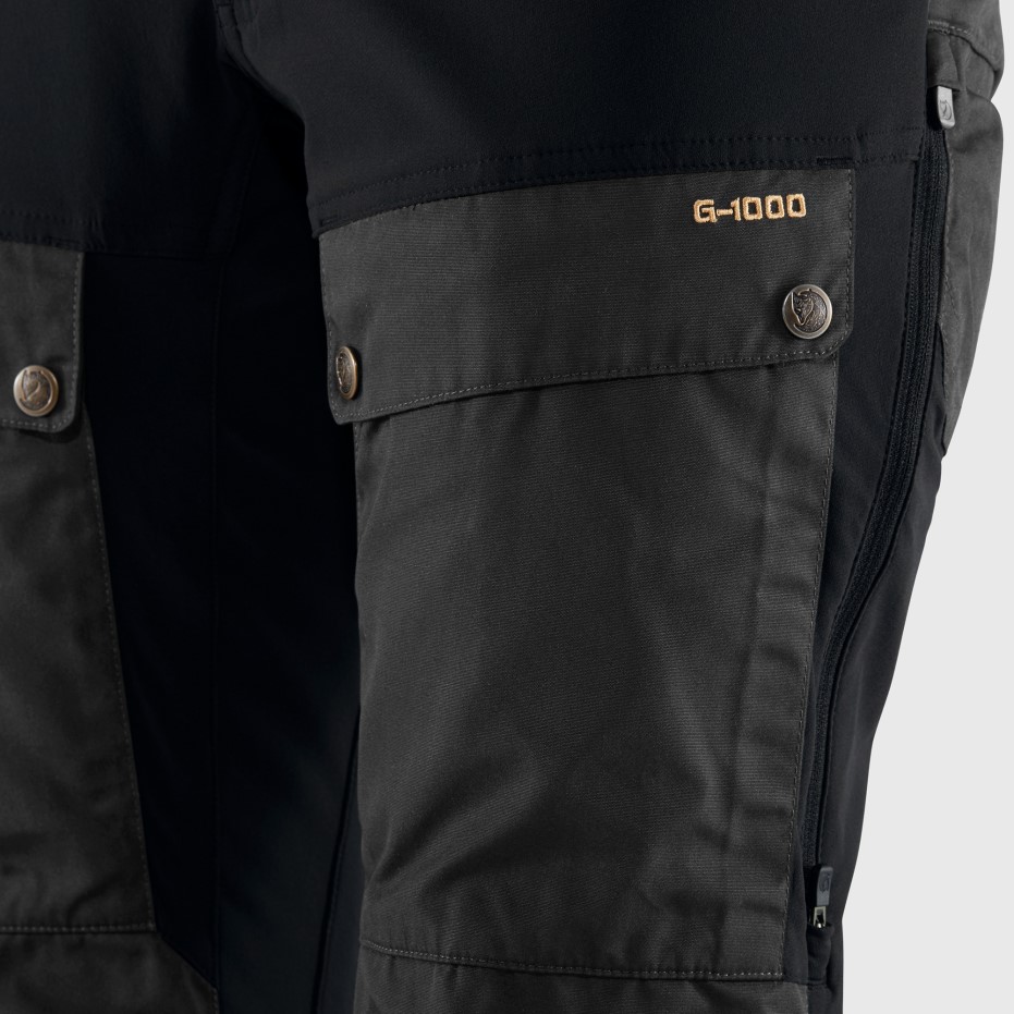 Pantaloni Keb Negru-gri Piatră Curbat W Scurt Fjällräven