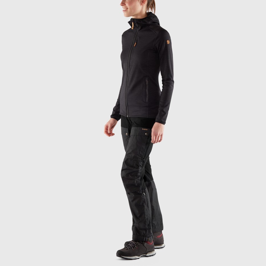 Pantaloni Keb Negru-gri Piatră Curbat W Scurt Fjällräven