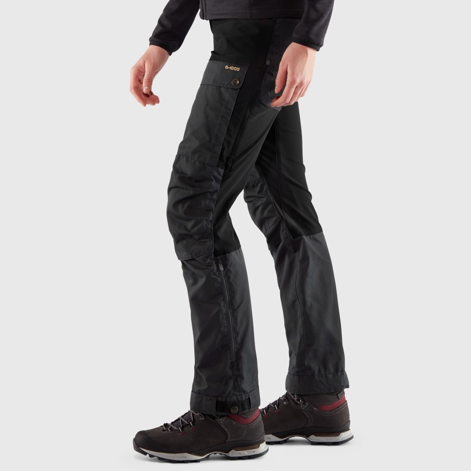 Pantaloni Keb Negru-gri Piatră Curbat W Scurt Fjällräven