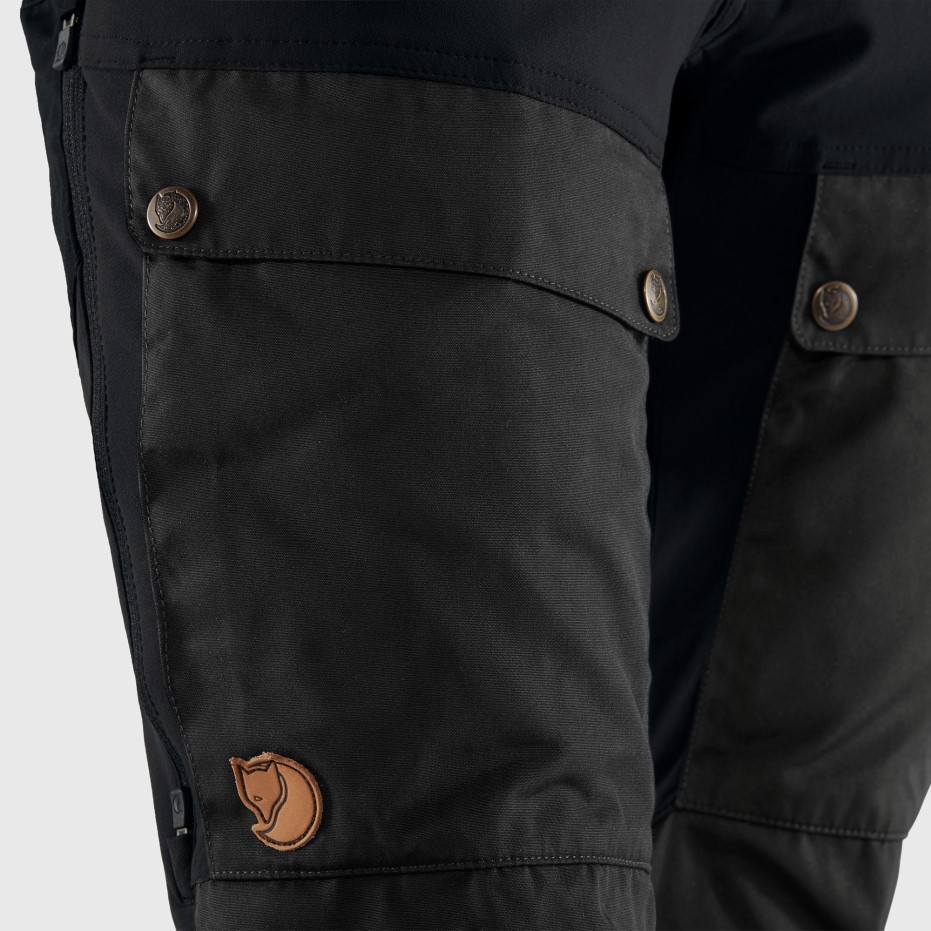 Pantaloni Keb Negru-gri Piatră Curbat W Scurt Fjällräven