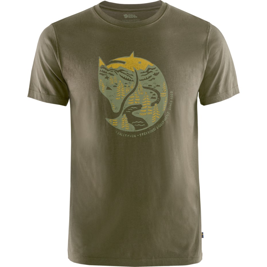 Tricou Fjällräven Arctic Fox M Olive închis