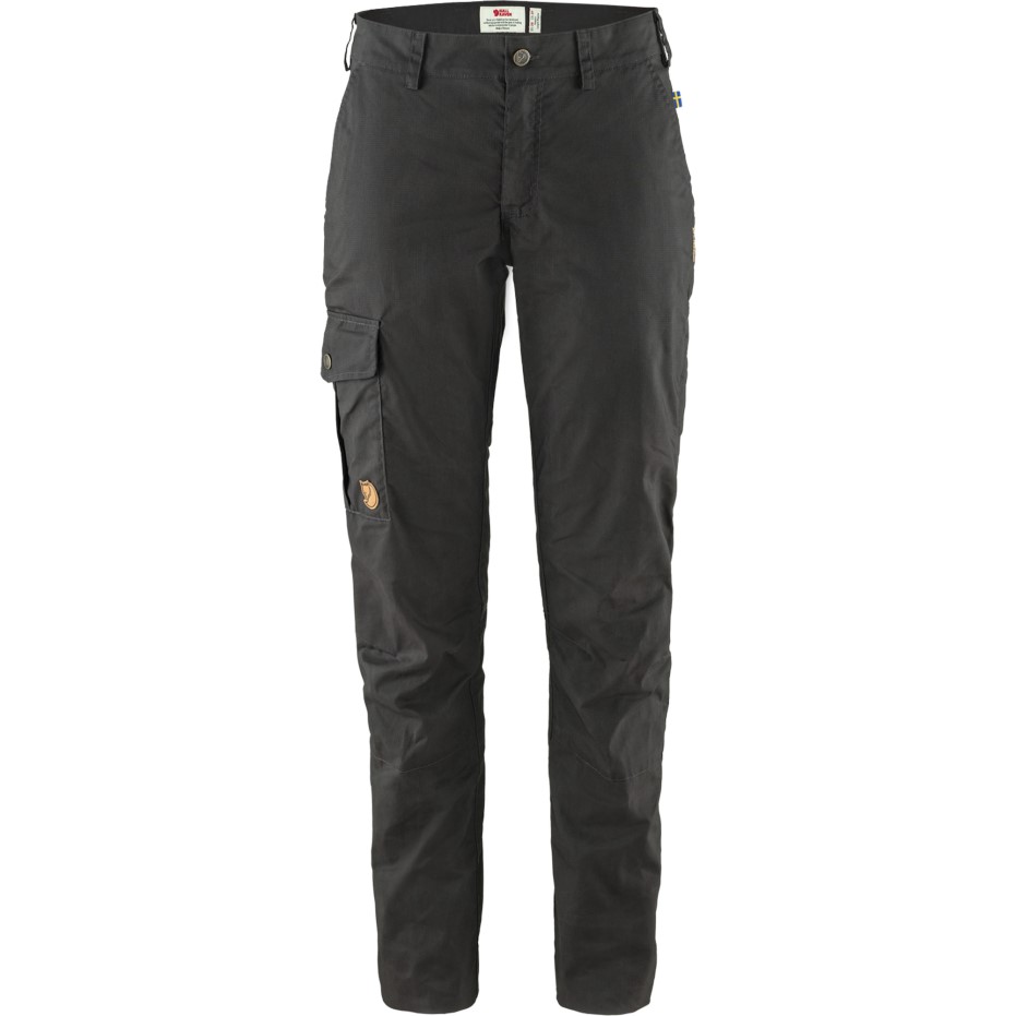 Fjällräven Pantaloni Karla Lite Gri închis Cu