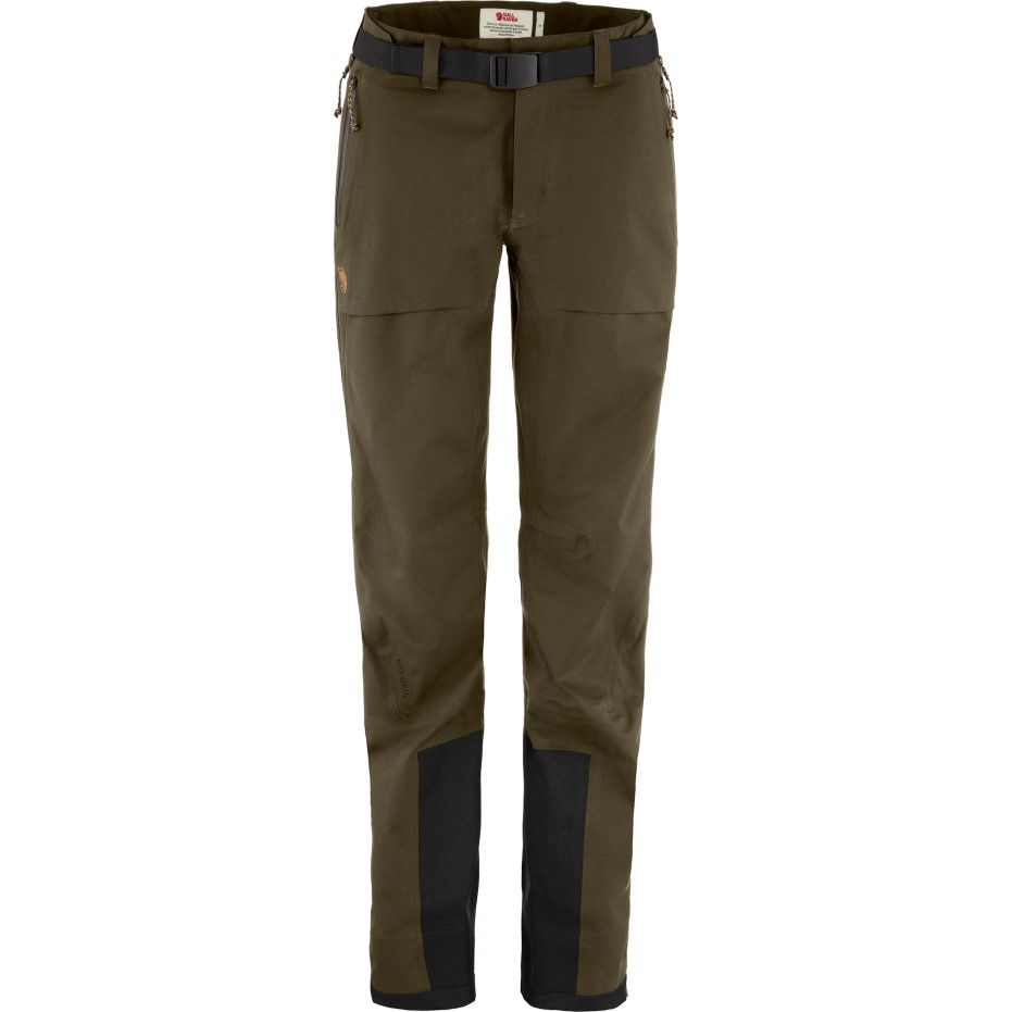 Pantaloni Keb Eco-shell W Fjällräven Olive închis