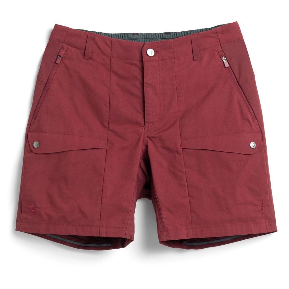 Pantaloni Scurți Hibrid Pentru Călăreț Roșu Bordeaux Cu Vulpe De Munte