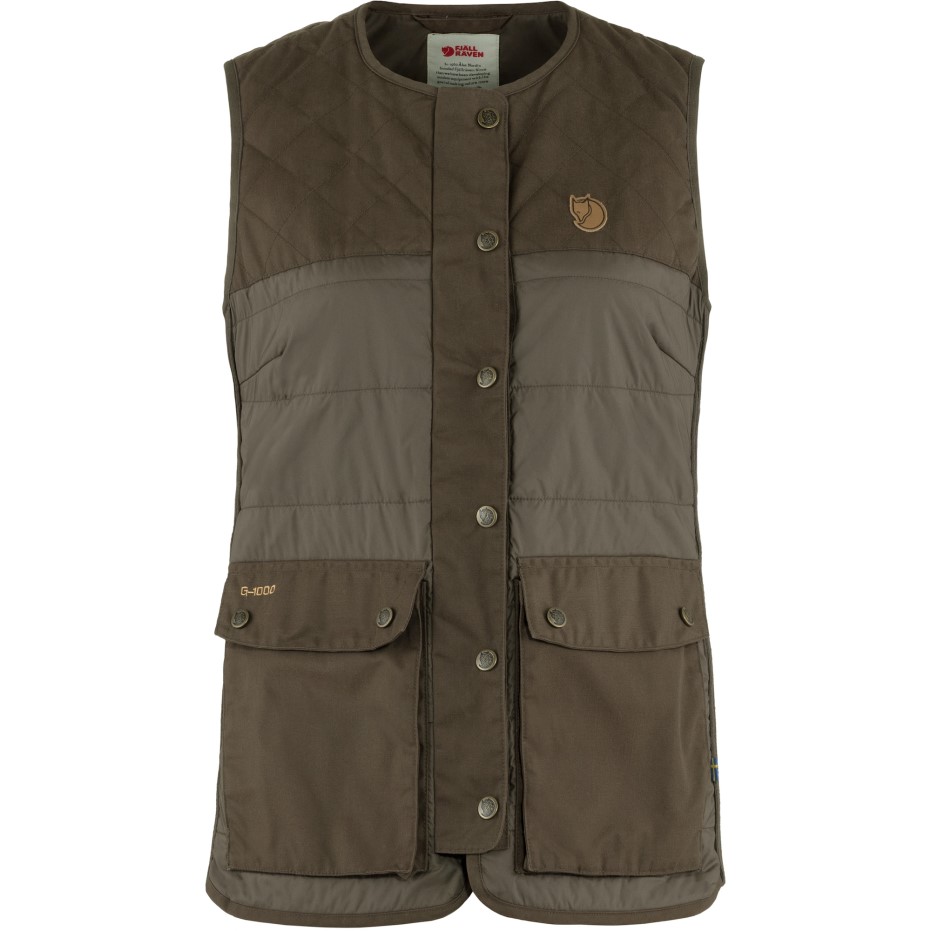 Fjällräven Vestă Căptușită Din Lână De Pădure De Măslini închis
