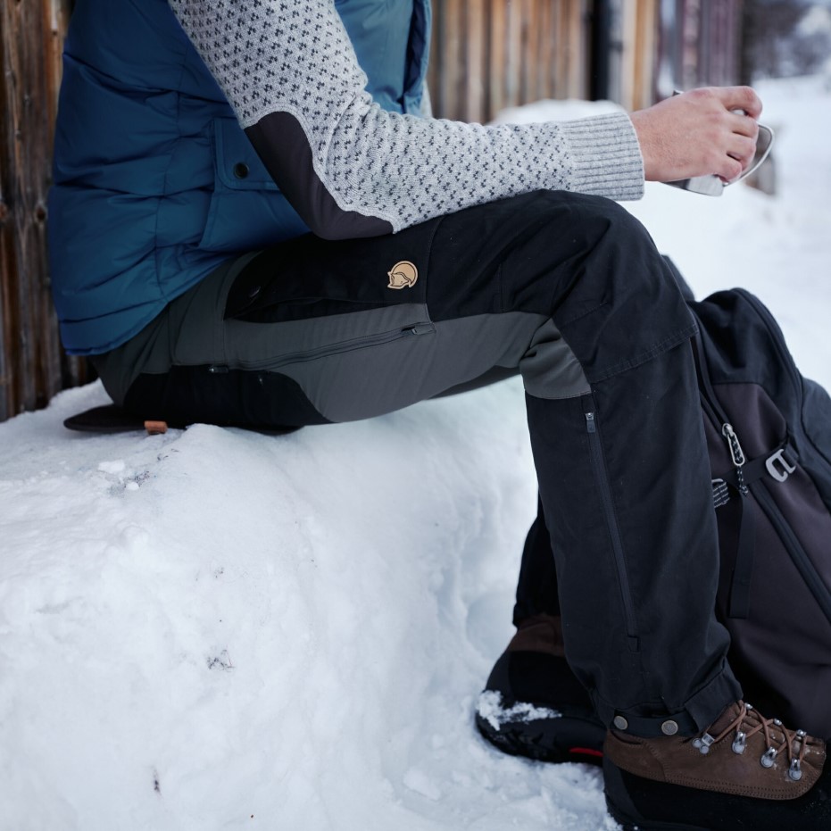Fjällräven Keb Pantaloni M Reg Negru Camo-negru